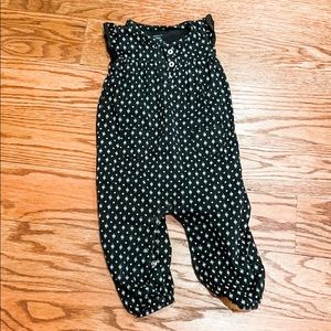 Carter’s girls black and white cap sleeve romper